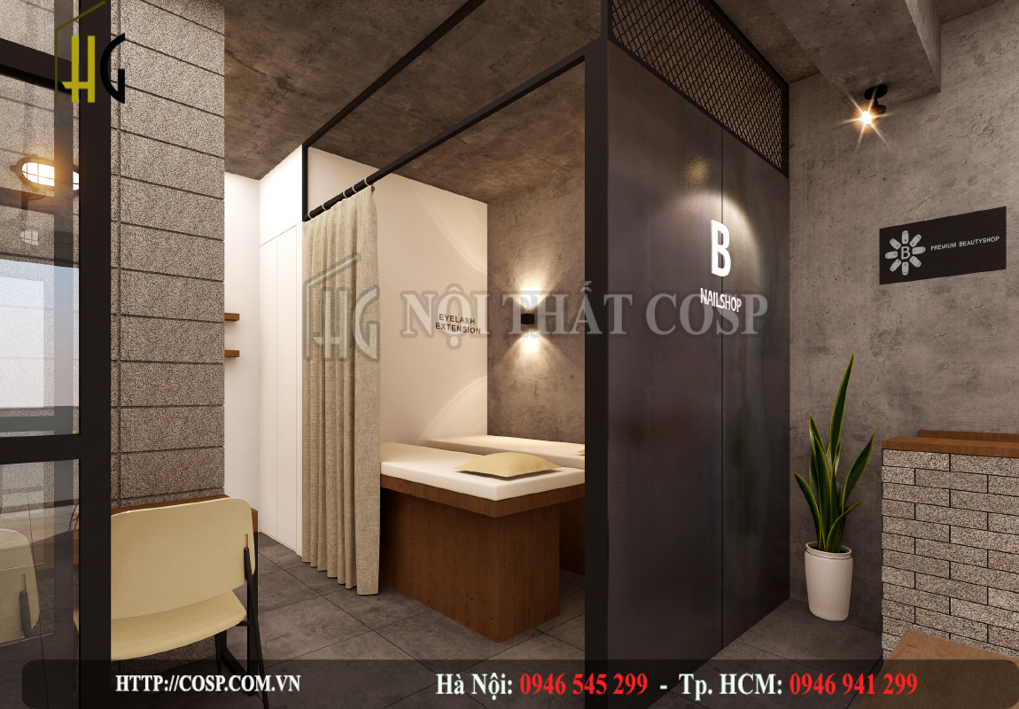 Thiết kế khu vực massage của tiệm nail B Nail Shop